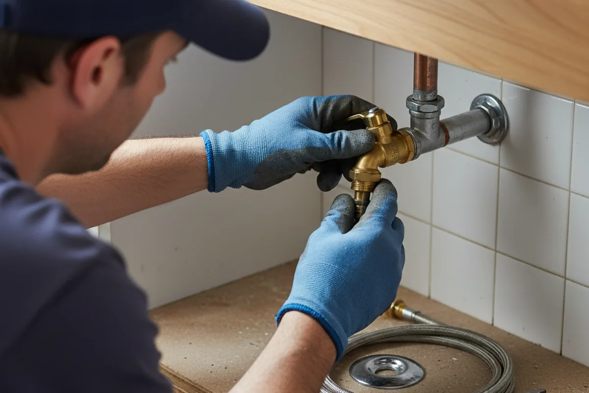 Shutoff valve and fitting work during Emergency Plumbing in Edgemoor